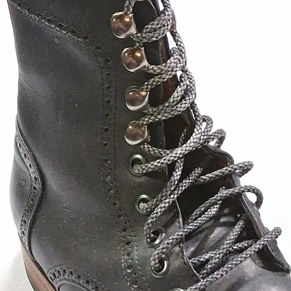 Miles & Louie Charles Boots Men’s 7.5 Black Lace Up Leather Casual Dress Ankle